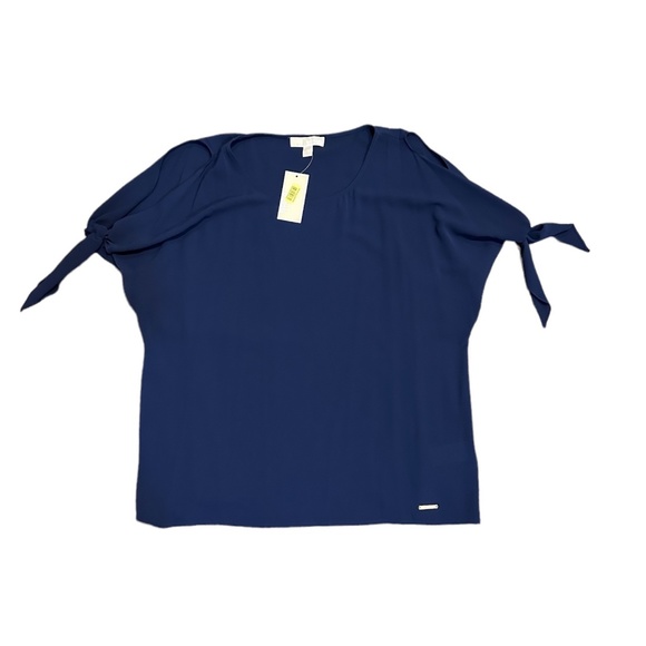 Michael Kors Tops - Michael Kors True Navy Cold Shoulder Blouse